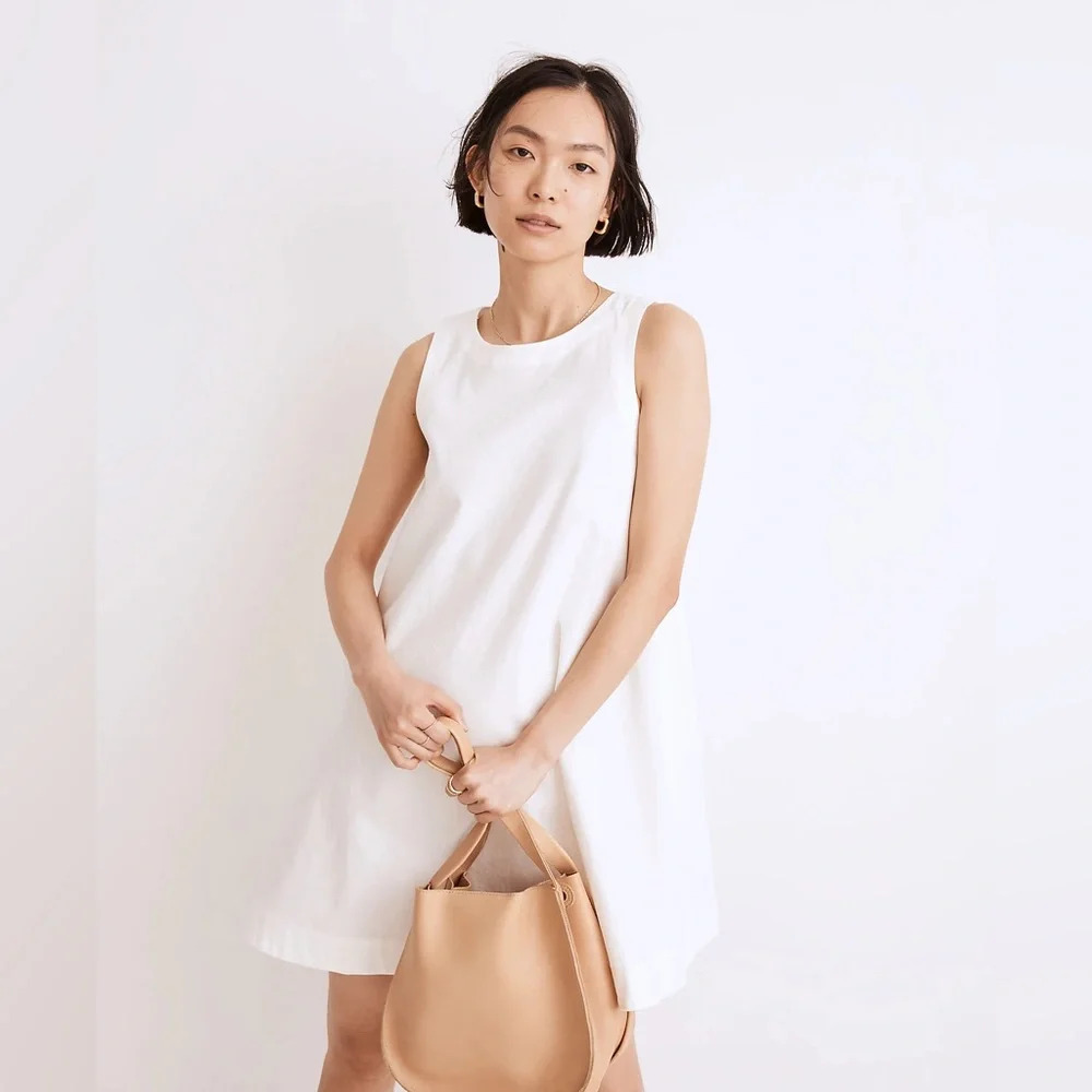 Linen-Cotton Tank Mini Dress